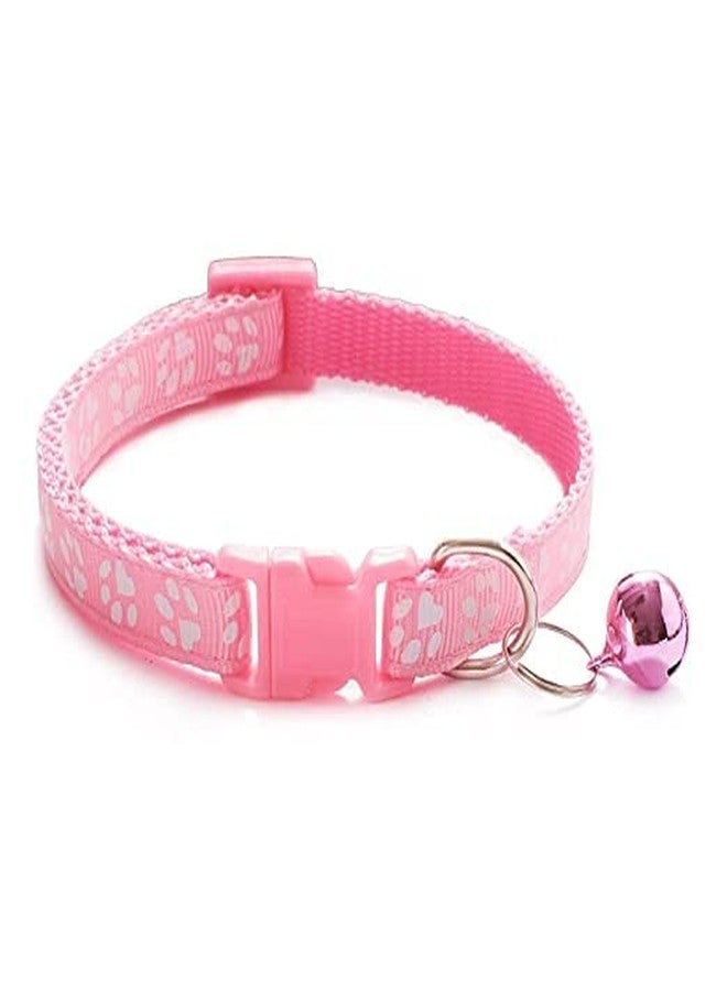 Pups&Pets Soft Reflective Paw Printed Collar - 10 MM Adjustable Nylon Cat Collars with Bell for Small Dogs, Puppies and Cat (3 Pcs Pack) - Color As Per Availability - Image 3